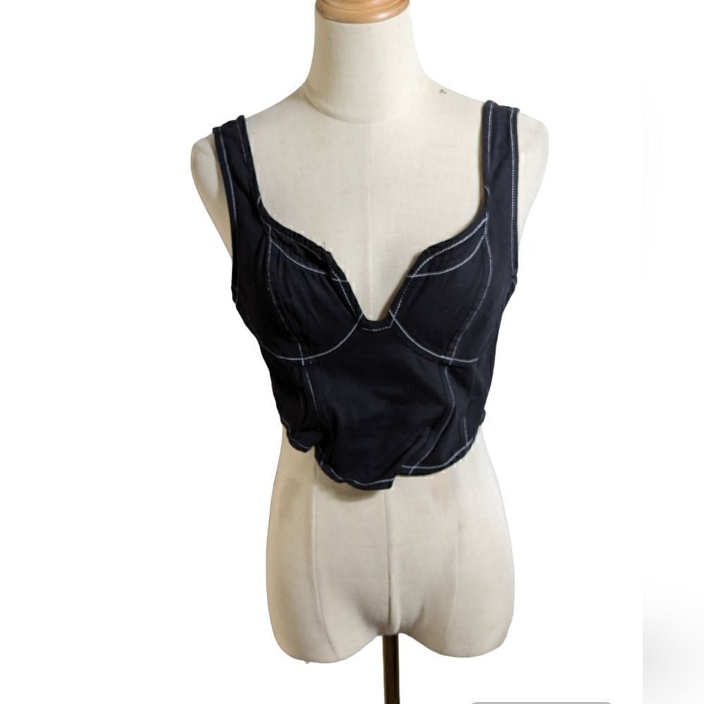 Lone Star Black Crop Bra Top NWT